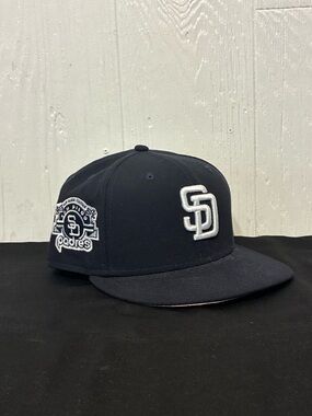 New Era 59FIFTY San Diego Padres MLB Navy Pink Fitted Hat Size 7 3/8